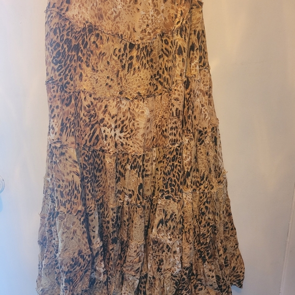 Cotton Animal Print Maxi Skirt - Picture 2 of 5